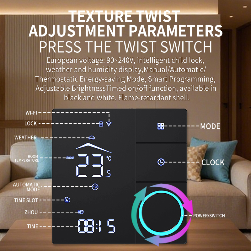 ترموستات عمل شده SDM9 LED Knob