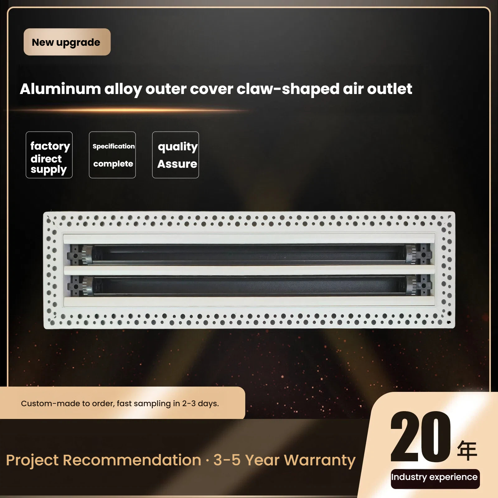 Slot Diffuser خطوط قابل تنظیم کردن پلاستر